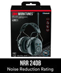 Box of WorkTunes Connect Hearing Protector With Bluetooth Audio, AM FM Radio, 24 dB NRR, Built In Microphone For Hands Free Calls.