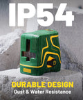 X2 Self Leveling Laser Level With 2.2Ah Rechargeable Battery, 197ft Range, Outdoor Pulse Mode, Green Beams, Dual Modules, Cross Line