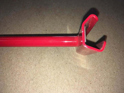 Close-up of PPC Cleat Tool 24 Inch With Magnetic Jaws For HVAC Duct Installations, showing red magnetic jaws and handle.