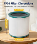 HEPA Air Filter Replacement For Tower Purifier Pure Cool Link TP01 TP02 TP03 AM11 BP01 Models Replaces 968126-03 2 Pack