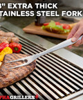 18-inch stainless steel fork from 4 Piece BBQ Grill Tools Set With Spatula Fork Tongs And Silicone Brush For Outdoor Grilling