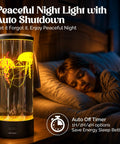 Lifelike Jellyfish Lamp With Sixteen Color Options And Four Modes Auto Shutoff Remote Controlled LED Night Light on bedside table