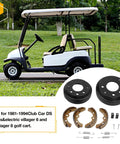 Club Car DS Golf Cart Brake Drum Hub And Brake Shoes Spring Kit visible with cart in background