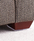 4 Inch Square Carpet Protector with self-stick spiked bottom under furniture leg on carpet, clear finish, dent proof floor pad.