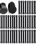 Reusable Cable Ties Organizer Set For Home Office And Tech Gear, Black Cable Straps With Easy Fastening Hook Loop, 6-Inch, 60 Pack