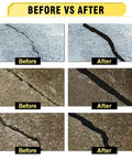 Comparison of asphalt cracks before and after using 3.3 Lb Self Leveling Asphalt Crack Filler For Driveways And Roads