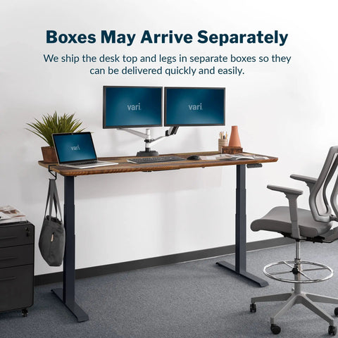 Premium Electric Height Adjustable Standing Desk 72 X 30 Inches with reclaimed wood desktop and sturdy steel base in modern office setup.