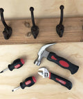 Tiny But Mighty Stubby Tool Set For Small Hands And Tight Spaces Includes Mini Hammer, Mini Screwdriver Set And Mini Wrench In Bright Red