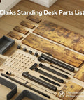 Adjustable Standing Desk With Drawers, Electric Sit Stand Desk With Storage Shelf And Splice Board, 48 Inch, parts layout