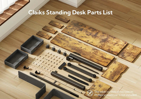 Adjustable Standing Desk With Drawers, Electric Sit Stand Desk With Storage Shelf And Splice Board, 48 Inch, parts layout
