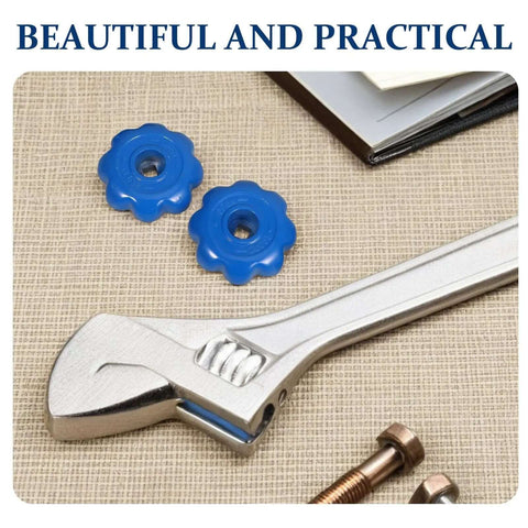 Heavy Duty Gas Cylinder Valve Handles Set of 4 with Hexagonal Aluminum Alloy Industrial Hand Wheels, tools on table
