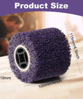 36 Grit Abrasive Drawing Wheel Drum For Wood And Metal Polishing, 4.5 X 4 Inch Wire Polishing With Heavy Duty Fiber Mesh, Purple