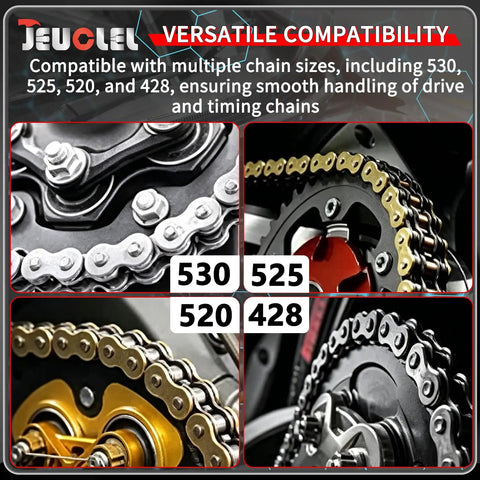 13 Piece Chain Breaker Tool Kit With Rivet And Roller Chain Link Removal Tool Heavy Duty Chain Splitter versatility shown.