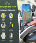 Magnetic Phone Holder For Golf Push Cart With Rangefinder Strap in action, compatible with most smartphones, in PushStack Pro Pack.
