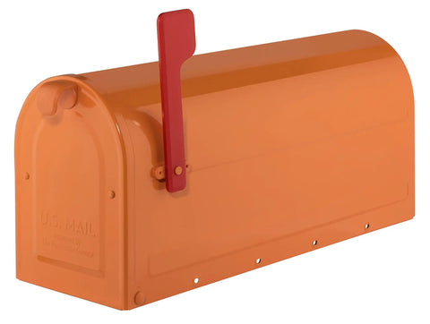 Orange 7600O MB1 Outdoor Mailbox With Front Access Door, Embossed Panels, Reinforced Door Bracket, Room For House Numbers