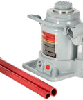 Beefy 20 Ton Hydraulic Bottle Jack With Steel Lifting Saddle, Extension Screw, Bypass System And Heat Treated Stress Areas, ANSI PALD Certified, Grey