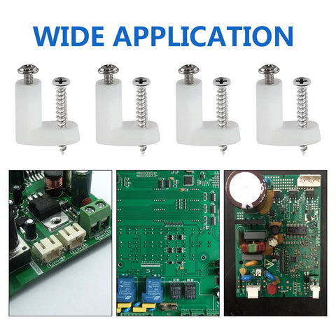 50 Pieces PCB Board Mounting Feet With Screws Kit Plastic PCB Spacers Standoffs For Arcade Gaming Boards And Console Motherboards Durable Gamer Grade Insulating Mounting Hardware For Precise Vibration Free Installations