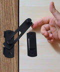 2 Pack Sliding Barn Door Lock Hardware Carbon Steel with Matte Black Finish for Barn Doors Cabinets Windows Closets Gate Latches