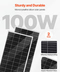100W monocrystalline solar panels from 12V 600W Solar Wind Power Kit With Two 100W Solar Panels 400W Wind Turbine 12.8V 100Ah LiFePO4 Battery 1000W Inverter And MPPT Hybrid Controller For Off Grid Home RV Boat Camping