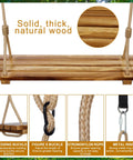 Two Pack Wood Swing Seats Carbonized Hanging Tree Swing Set With Adjustable Rope For Indoor Outdoor Use Waterproof Anticorrosive