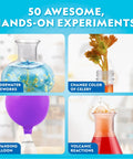 Junior Chemistry Lab Kit For Kids Aged Four And Up With Fifty Hands On Experiments And Twenty Plus Lab Tools, collage of experiments