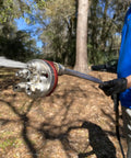 Man using Five Position Rotary Pressure Washer J-Rod Nozzle Tip Holder With Quick Twist Tip Switching outdoors