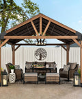 30 Degree Slanted Pergola Bracket Kit for 4x4 Wood Pergolas, Easy Install, Weatherproof Mounting Brackets in patio setup