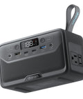 Portable Power Station 100W 89.6Wh Fast Charging With AC And PD Outlet, close-up of control panel and charging ports.