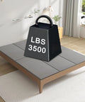 Queen Size Bunkie Board Featuring A Rock Solid Metal Frame And Dense Foam Core Non Slip Mattress Foundation with a weight indicating 3500 lbs.