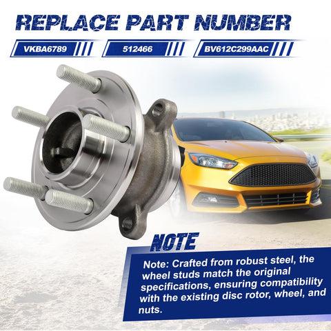 Rear Wheel Hub Bearing Assembly For Focus 2012-2018 With VKBA6789 512466 BV612C299AAC Durable Roller Bearing Hub Replacement