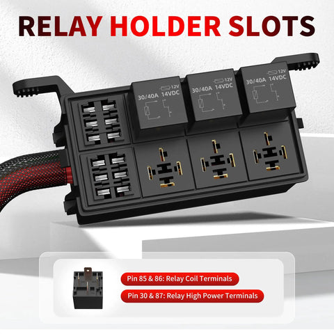 12V Six Way Relay Box With Prewired Waterproof Panel Includes Six Relays And Twelve ATC And ATO Fuses Automotive Marine Boat Fuse Box For Car RV Camper Electrical System