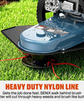 Close-up of 22 Inch Gas Walk Behind Brush Cutter And String Trimmer With 160cc 4 Cycle Engine Heavy Duty.155 Inch Line