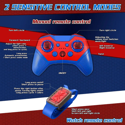 Dope Gesture Sensing Remote Control Stunt Car for Kids Ages 3 to 14, 360 Degree Rotation, control modes illustration