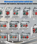 Assorted Rugged IP67 Outdoor Red Emergency Stop Button Switch Box With Protective Cover for Industrial Use