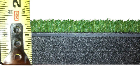 Closeup of Three By Five Foot Golf Mat For Indoor Simulator Sensor With One And Three Eighths Inch Thick Turf and Foam layer