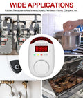 Plug In Natural Gas And Propane Gas Detector for Home RV And Kitchen with digital display and catalytic sensor alert.