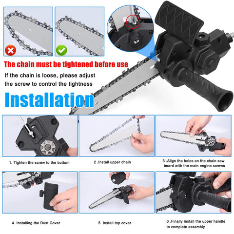 Installation guide for Straight Up Best Electric Chainsaw Attachment Modifies Standard Drills Into A Badass 6 Inch Power Cutter.