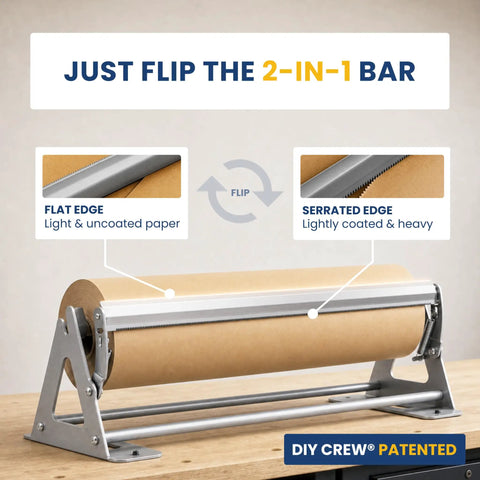 Flawless One Hand Paper Roll Dispenser And Cutter Lets You Slice Kraft Freezer Butcher Paper Up To 1000 Feet Effortlessly Wall Mount Or Desk Stand Built Like A Legit Tank