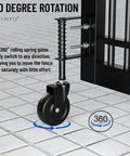 4 Inch Gate Wheels Gate Caster 1 Pack Spring Loaded For Smooth Gate Operation on metal gate with 360-degree rotation