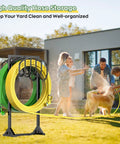 Heavy Duty Metal Freestanding Hose Holder That Holds Two 150 Ft Hoses Rustproof Garden Hose Storage With Four Spikes