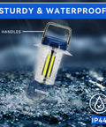 Rechargeable LED Camping Lantern With Beast 2000 Lumen Brightness 360 Degree Beam IP44 floating on water