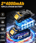Daily Driver Half Inch Cordless Impact Wrench Kicks Loose Rusted Bolts Using A Smooth Brushless Motor Producing Nine Hundred Fifty Eight Foot Pounds Of Torque Includes Dual Heavy Duty Batteries And Fast Charger For Home Builds with two 4000mAh lithium batteries highlighting protection features.