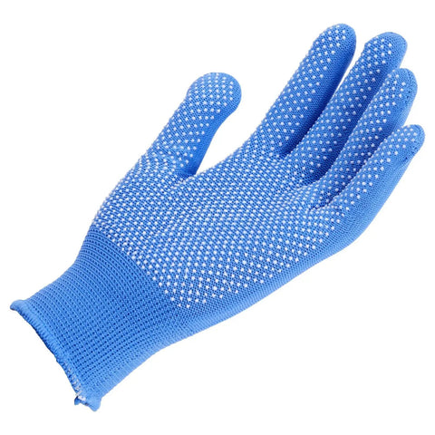Blue Women's Garden Gloves Set with enhanced grip, thorn proof and cut resistant, breathable cotton for berry picking and outdoor work.