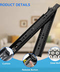 Premium Eight Inch Drawer Slides Delivering Hella Smooth Glide With Soft Close full extension tracks showing cushion and release button features.