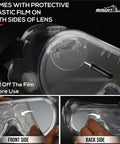 3 Pack Clear Anti-Fog Safety Goggles With Adjustable Strap ANSI Z87.1 showing protective film removal from lenses