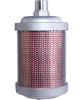 Exhaust Silencer For Air Compressors Dryers And Vacuum Pumps With One Half Inch NPT Male Connection, cylindrical design, metal housing