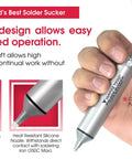 Hand holding Pro Grade Desoldering Pump Solder Sucker Kit With 4 Spare Silicone Tubes Heat Resistant Nozzle Up To 350C