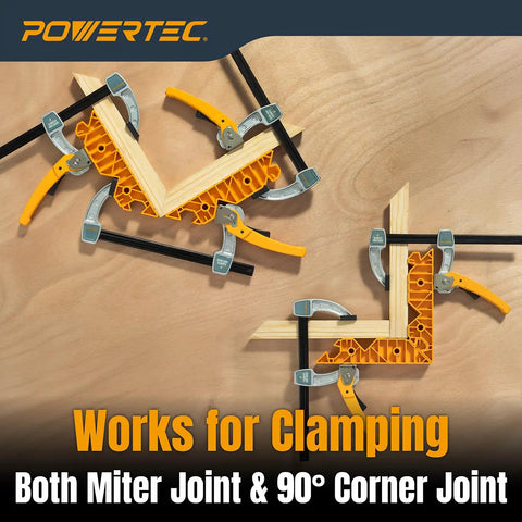 Dual Function Miter Clamp And Ninety Degree Positioning Block Set Of Two for woodworking joints on wooden board