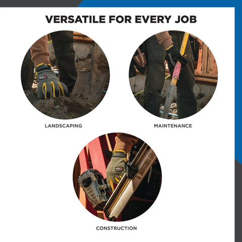 Hardworking Insulated Synthetic Leather Winter Work Gloves For Men With 3M Thinsulate, Fleece-Lined, Touchscreen Ready, Water-Resistant