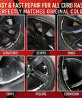Gloss Black Wheel Scratch Repair Kit For Curb Rash And Scuffs, DIY Alloy Wheel Repair, Rim Paint Pen For Black Wheels